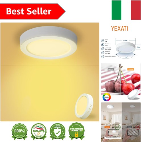 Plafoniera led sottile ø17cm - plafoniera,
