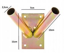 BASE 2 PORTABANDIERA DOPPIA IN METALLO ASTA MURO attacco basetta porta bandiera 