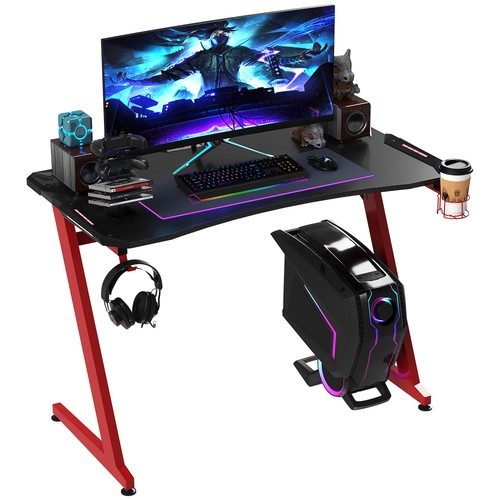 Homcom scrivania gaming - scrivania, con