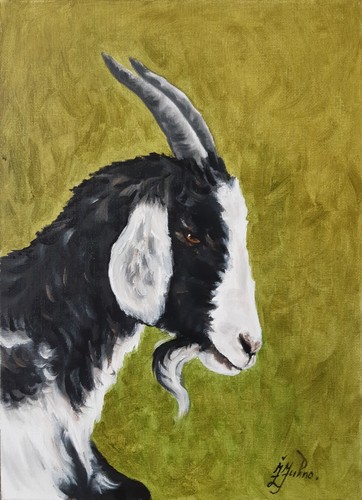 Quadro originale capra bianco