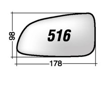 Per Opel Astra H GTC 2005-2009 Vetro di Ricambio Dx Asferico x Retrovis. 178x98