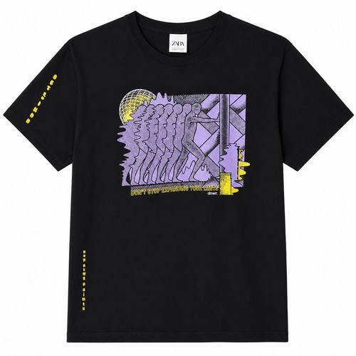 Shirt grafica zara dnwr uomo - grafica,