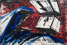 VINICIO BERTI: Rara Tecnica Mista di cm. 70x50, Firmata; Perfetta. STUPENDA!!!