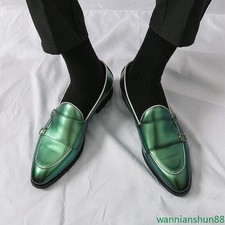 Mocassini uomo ecopelle a punta abito da sposa club festa scarpe casual taglia