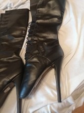 ballet boots stivali fetish 43 pelle nere crossdress trav