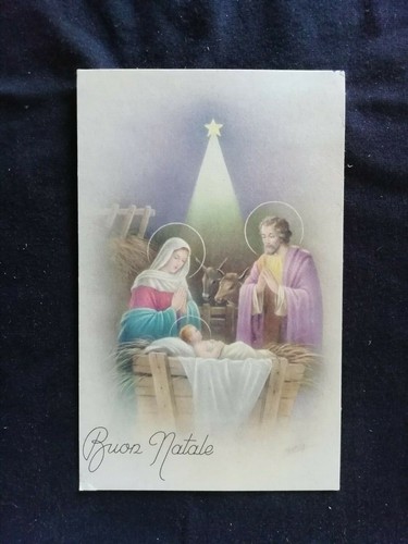 Cartolina buon natale presepe - natale,