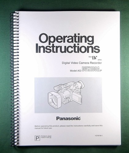 Panasonic dvx 100a manuale - panasonic, dvx-100a