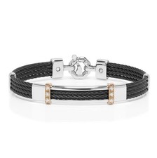 Bracciale BARAKA Uomo BR332101RODB190020 Oro Rosa Nero PVD Diamanti Bianchi