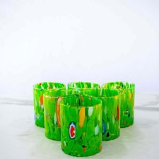 Set 6 Bicchieri in Vetro di Murano Fatti a Mano Artigianali 350 ml Tower MurArt