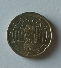 Rara moneta  20 centesimi Austria 2002 - condizioni ottime
