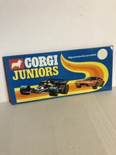 Corgi Toys, Insegna Latta Doppia Latta Corgi Juniors Rivenditori Originali, Scarsa