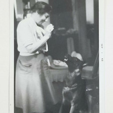 2 Vintage Photos Woman Giving