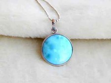 Ciondolo AAA+Larimar argento sterling 925 fatto a mano ciondolo guarigione regalo
