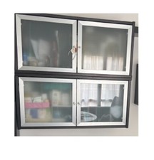 Pensili marrone/nero-ante vetro smerigliato