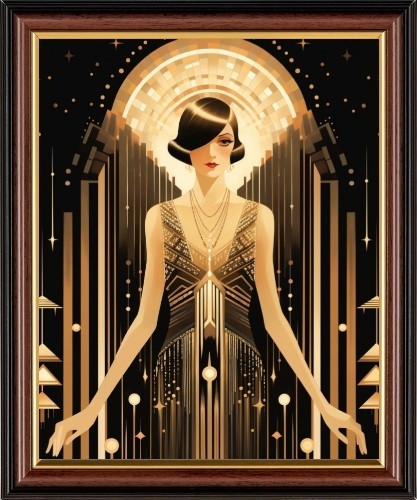 Art deco nouveau ragazza - art,