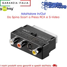 Adattatore In/Out Da Spina Scart a Presa RCA e S-Video