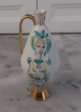 VASO BOTTIGLIA CERAMICA ANNI 50 DAMA STILIZZATA FORSE DOMENICO RAMBELLI MIRAMARE