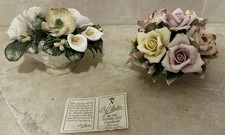 CAPODIMONTE Composizione Rose collezione ceramica di  italy dipinta mano VINTAGE