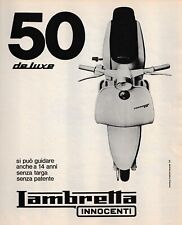 PUBBLICITA' 1969 LAMBRETTA 50 DELUXE INNOCENTI SENZA TARGA PATENTE