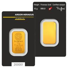 Lingotto d'Oro 10 gr 24K Argor-Heraeus