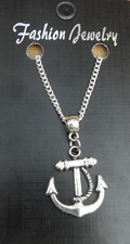 Collana con ciondolo ancora 18" o 24 pollici catena barca nave marinaio ancora charm