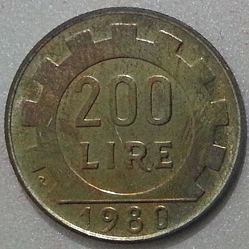 Moneta 200 lire lavoro 1980 - lavoro,