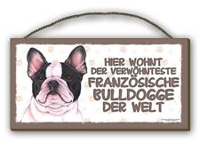 BULLDOG FRANCESE - INSEGNA IN LEGNO + TAZZA CAFFE' IN SET CANE 24