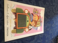 Cartolina Piacenza a valigetta con apertura cofano auto bambini NVG