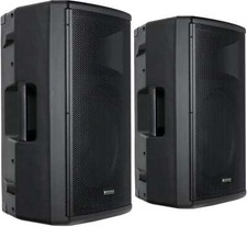Set 2x Altoparlanti Attivi DJ PA 15" Box Monitor Bluetooth Bi-Amping Stereo 500W
