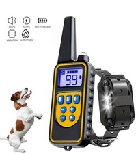 Collare 800M Impermeabile Telecomando Cani Scossa Elettrico Addestramento LCD