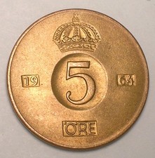Moneta Corona Svedese 5 Ore