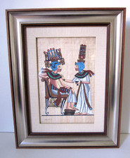 Papiro Egiziano Originale-Quadro con Cornice-Misure 43X33 cm-di Fine Anni '80