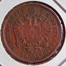 1859 M Austria Kreuzers 1 penny in condizioni MS+.