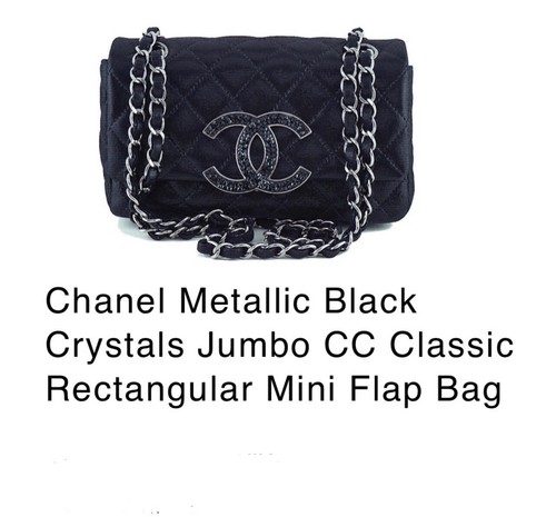 Chanel metallic black crystals - metallic,