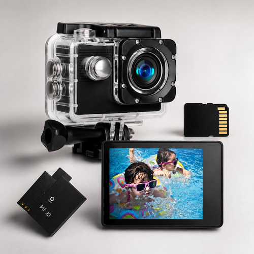 Action cam 1080p impermeabile - action,