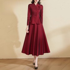 Set maniche lunghe rosso vino