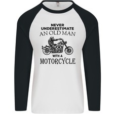 Old Man Con Una Moto Biker