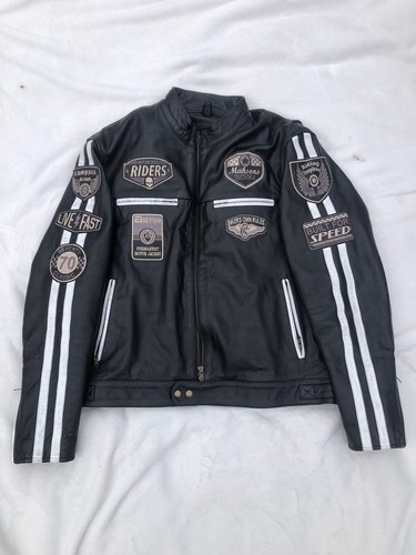 Giacca moto pelle retrò cafe - pelle,