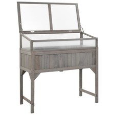 vidaXL Aiuola Rialzata con Copertura Serra 110x54x120cm Abete Massello