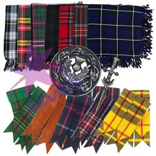 CC Kilt Fly Plaid 48" X 48" Set spilla/flash/spilla scozzese Highland Fly