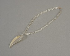 elegante design in vetro di Murano collana ali collier chiusura magnetica vin...