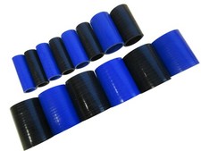 Giunti dritti in silicone, blu/nero, accoppiatore tubo flessibile, opzione per aggiungere fascette stringitubo