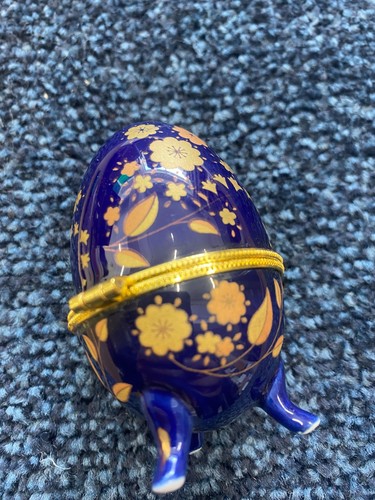 Blue vintage porcelain egg - vintage,