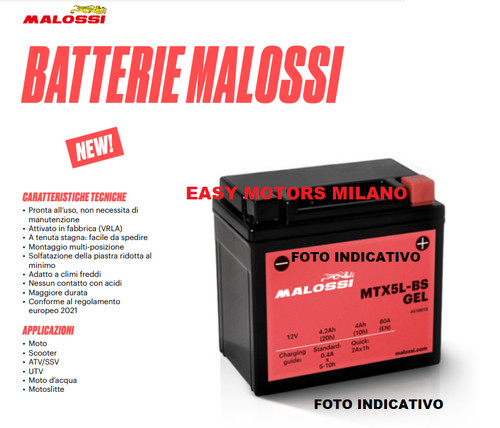 Batteria gel malossi mb4l - malossi, mb4l-b