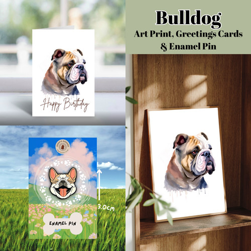 English bulldog birthday - bulldog, gift