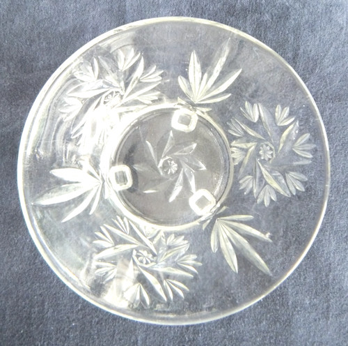 Vintage clear glass footed - clear,