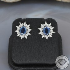 Valore 2990€ Orecchini zaffiro brillante 750 oro bianco 18 kt xxyy