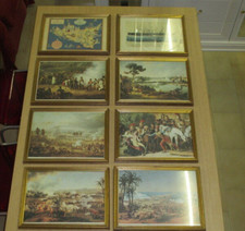 8 QUADRETTI ( CORNICE Dorata + Vetro) VINTAGE ANNI '60 o/e (Arredo Decorativi)