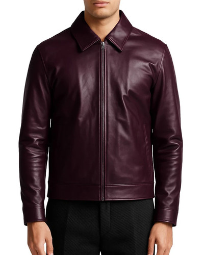 Giacca uomo pelle bordeaux