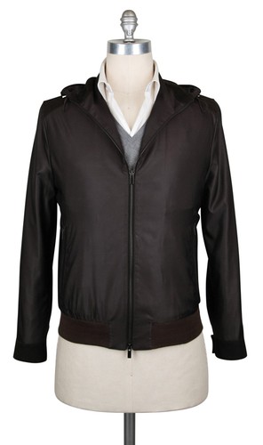 Giacca vento seta marrone - a,